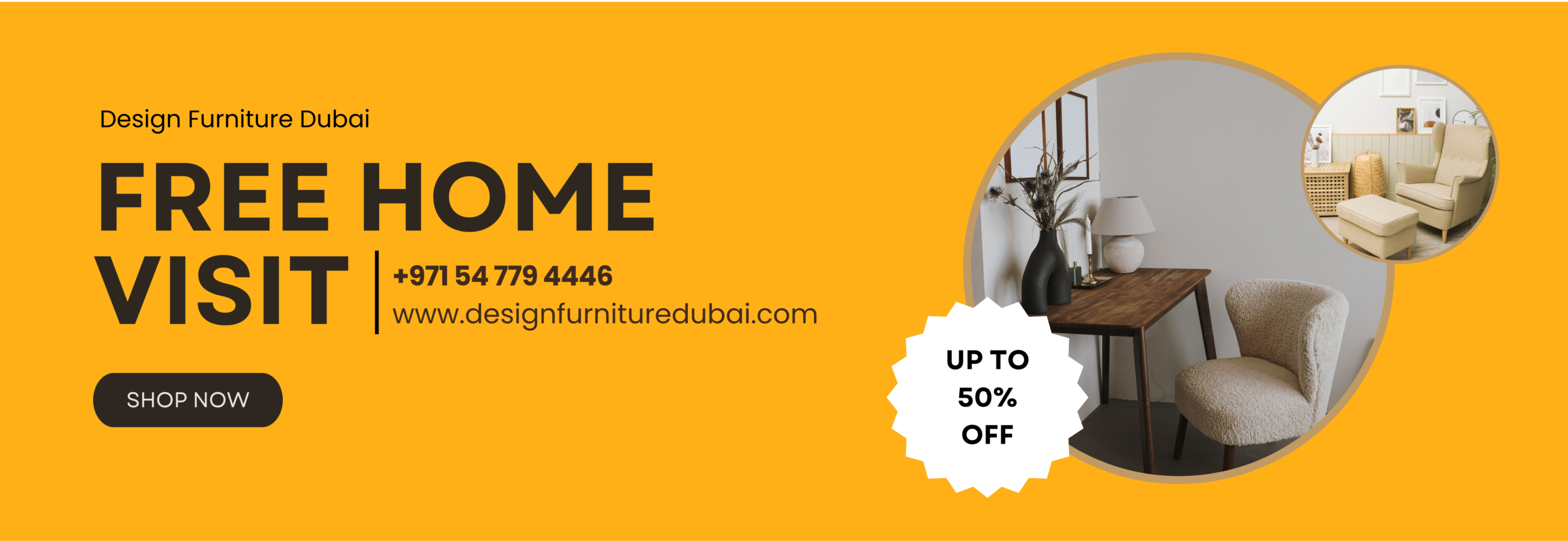 Brown Modern Home Furniture Banner Landscape x mm