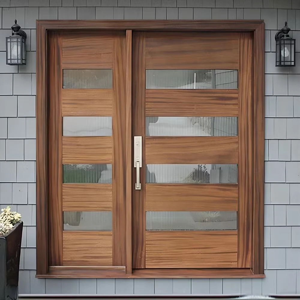 Customized wooden door with a handcrafted finish