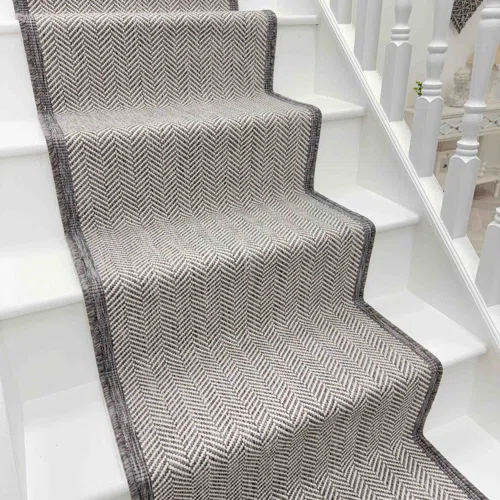 Illusion Grey Stair Runner – Reversible Durable Hardwearing Carpet for Stairs Staircases Multiple Lengths