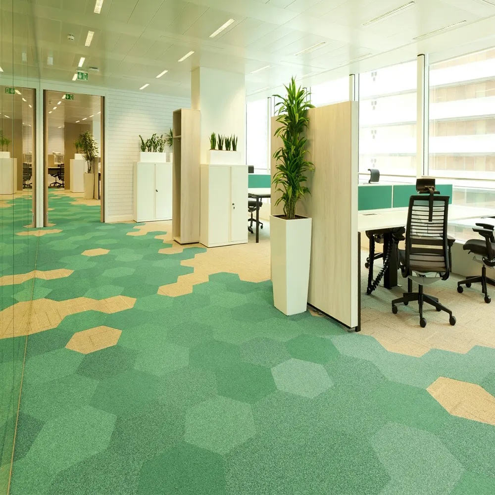 Office carpet flooring with a clean and professional commercial finish